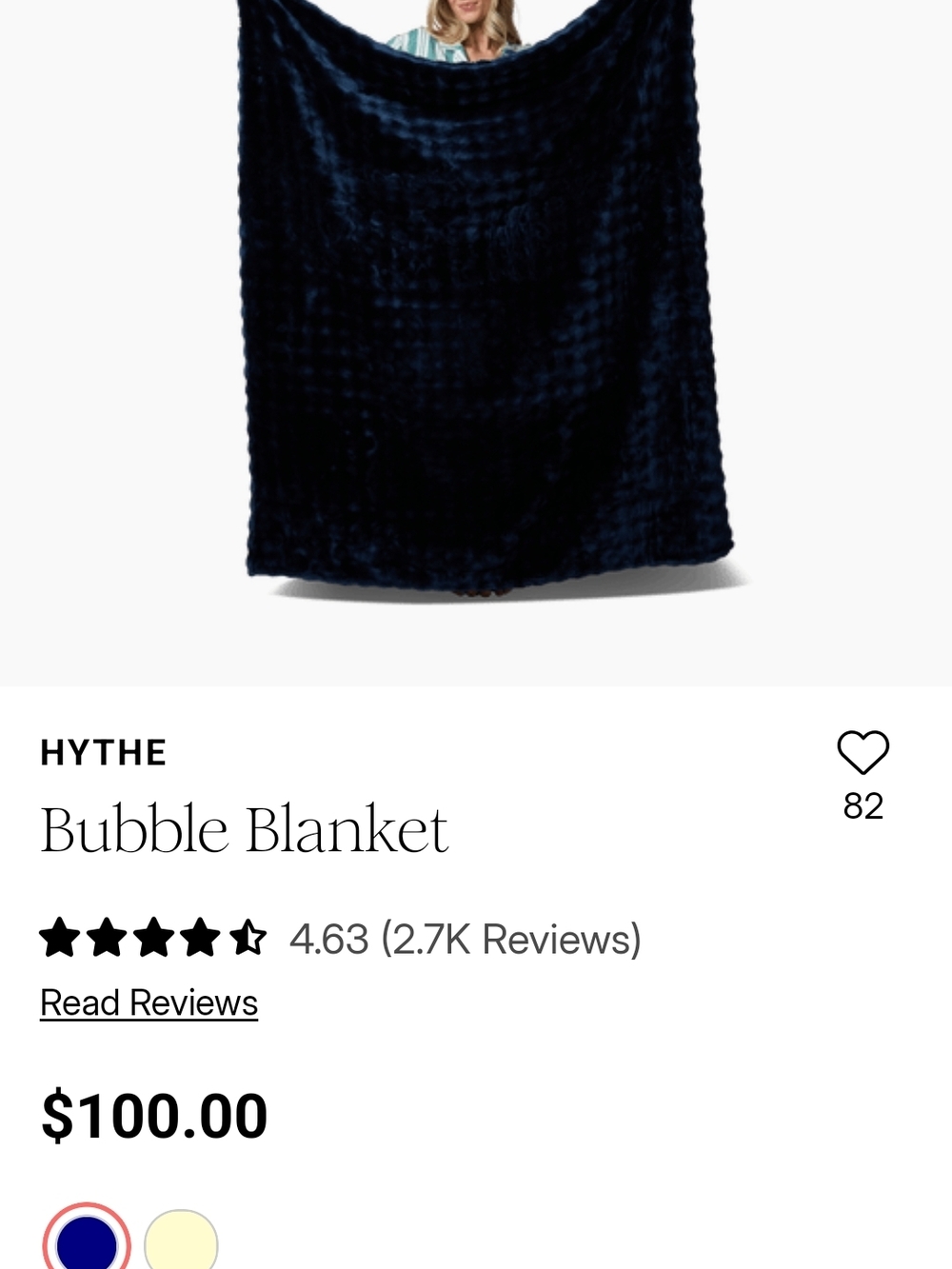 Hythe Bubble Blanket - Navy Plush Throw